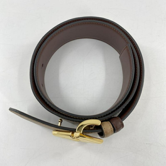 FENDI FF Diamond Reversible Belt 8C0736 Brown Calf Leather Fendi - Picture 2 of 8